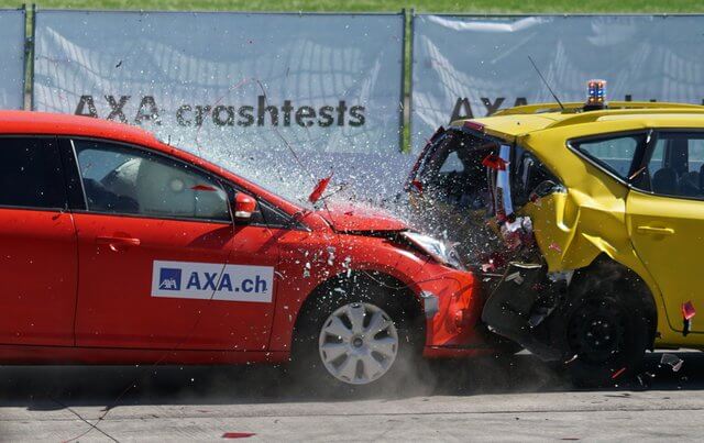Imagen del accidente de coche de prueba